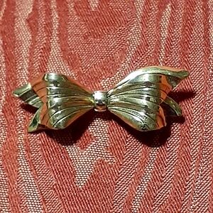 BOW Gold Tone BROOCH/PIN VINTAGE Jewelry COLLECTABLE